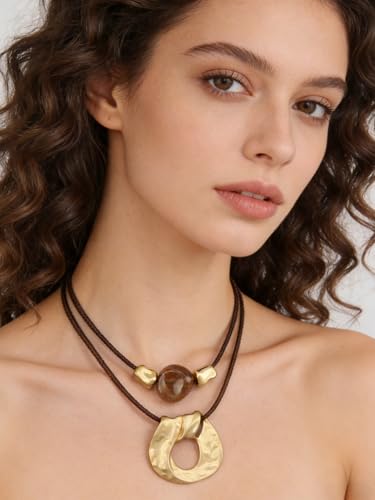Chunky Necklace for Women Boho Pendant Necklace Statement Western Choker Necklaces for Women Vintage Bohemian Jewelry - style: Bohemian Boho Necklace