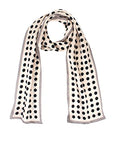 ANDANTINO 100% Silk Scarf for Women 59”*6.3” Long Shawls for Headscarf and Neck- Oblong Hair Wraps with Gift Packed - color: Polka Dots