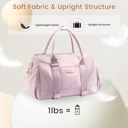 LOVEVOOK Small Gym Bag for Women with Yoga mat Holder, Mini Duffle Bag for Travel with Wet Pocket, Overnight Personal Item Bags (Pink (mesh), 14.5 inch-Small-2Pcs) - color: Pink (mesh), size: 14.5 inch-Small-2Pcs