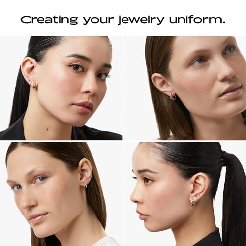 Ana Luisa Double Hoop Earrings for Women - 14K Gold Plated & Silver Rhodium Huggie Hoops - Hypoallergenic, Water-Resistant, Tarnish-Free, Small, Dainty & Trendy Two Hoop Earring Styles for Daily Wear - color: Two Tone, size: Small