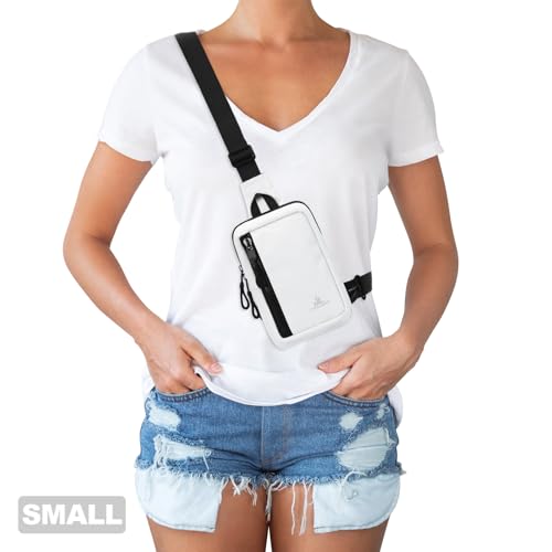 Peicees Small Crossbody Bag for Men Women Mini Sling Bag Travel Running Phone Daypack Cross Body Shoulder Bags, 2 Sizes, Small White - color: White, size: Small