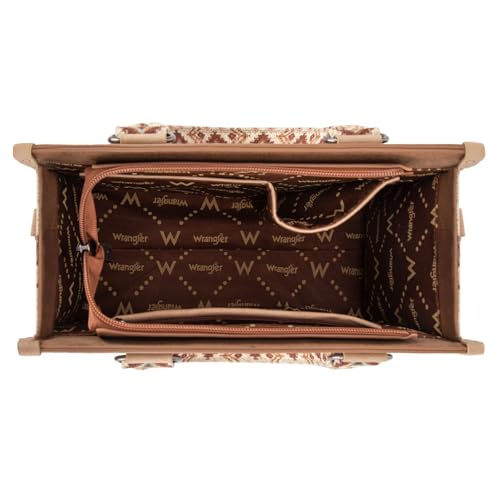 Montana West Wrangler Tote Bag for Women Aztec Western Retro Purse Top Handle Handbags - color: B-aztec-brown