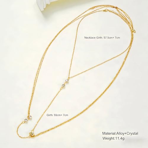 14k Gold Plated Cross Waist Body Chain for Women, Sexy Bra Body Chains & Belly Chain, Waist Beach Jewelry for Vacation Accessories - style: Gold - Diamond Chain