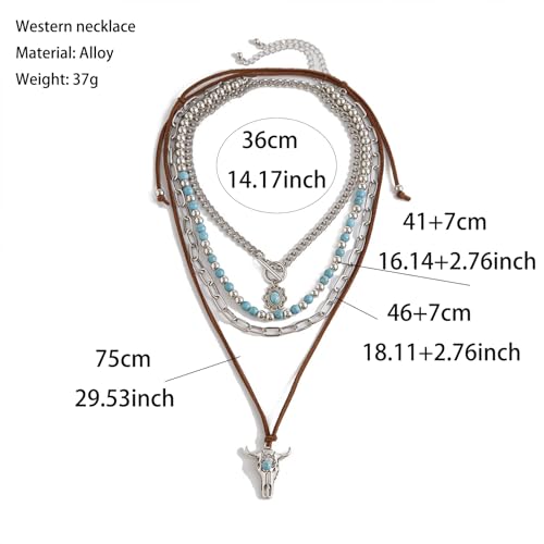 Layered Boho Necklaces for Women Gold Coin Pendant Necklaces Stackable Turquoise Choker Necklace for Women Western Jewelry - style: Style 9