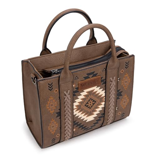 Wrangler Tote Bag for Women Western Purse and Aztec Satchel Handbag - color: Aztec Khaki