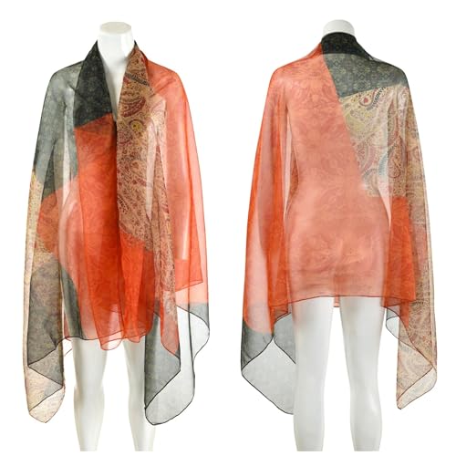Womens Sexy Bohemian Floral Beach Cover Up Sarong Wrap Swimsuit Beachwear - color: Warm Orange