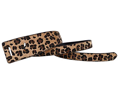 ALAIX Women's Leather Belt Dress Belt for Jeans Jumpsuit Coat Fashion Tie a Knot Genuine Leather Waist Belt - color: Leopard, size: Waist Size up to 34 inches