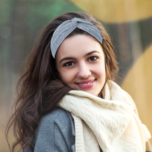Dizila 10 Pack Super Soft Boho Plain Thin Running Sports Yoga Twist Knotted Headbands with Rubber Band Hair Bands Headwraps Accessories for Women Girls - color: 10pcs Light Color Set