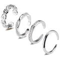 Toe Rings for Women, Adjustable Toe Rings Simple Open Band, Summer Beach Foot Jewelry Set gold Toe Ring - color: Silver