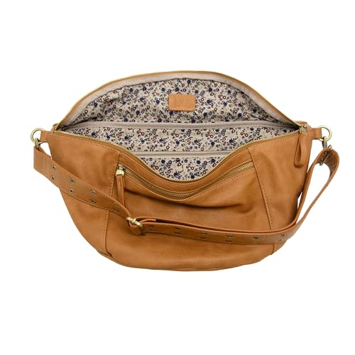 Joy Susan Womens Vegan Leather Mel Large Sling Crossbody Bag - Mid Tan - color: Mid Tan