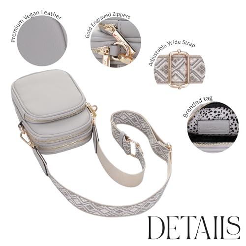 Mali+Lili, Josie Triple Zip Crossbody Bag - color: Grey
