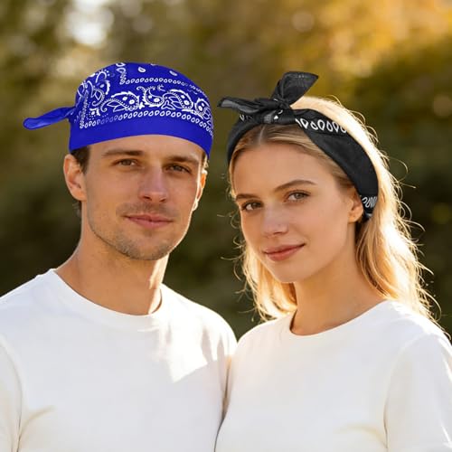 Morcheiong 8/16 Pcs Bandanas Paisley Bandana Head Scarf Headband Handkerchiefs for Men Women Boy Girls - color: Multicolor