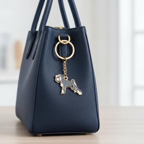 Pet Dog Keychain for Women Men,Cute Puppy Dog Animal Key chain Accessories Gifts For Car,Backpacks,Bag,Purse - color: Schnauzer
