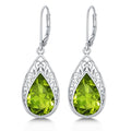 POIUY Gifts for Women Hypoallergenic Teardrop Filigree Birthstone Leverback Dangle Earrings 18K White Gold Fashion Jewelry Anniversary Wedding Birthday Gifts for Women Daughter Sister Girlfriend Wife - style: 8-August Birthstone Earrings