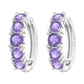 Earrings for Women 925 Sterling Silver Hoop Earring Colorful Cute Fashion Hoop Earrings Graduation Birthday Jewelry Gifts for Women - color: Rhinestone Earrings - Light Purple