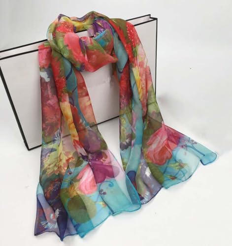 Xyueanlo Scarfs for Women Fashion Scarves Print Pattern Lightweight Sunscreen Scarf Wraps Shawls - color: Green