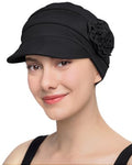 Hachapy Soft Newsboy Cap for Women Slip on Headwear Summer - color: Black