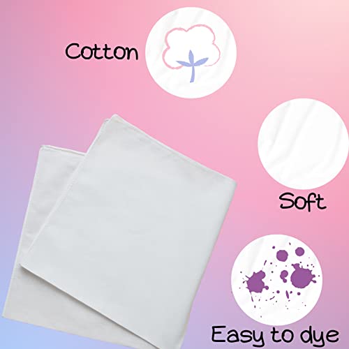 White Bandanas Women Men Large Cotton Tie Dye Party Supplies Plain Head Wrap Handkerchiefs Multifunctional