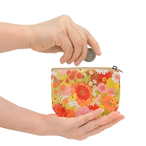 Women and Girls Cute Fashion Coin Purse Wallet Bag Change Pouch Key Holder - color: Flowers