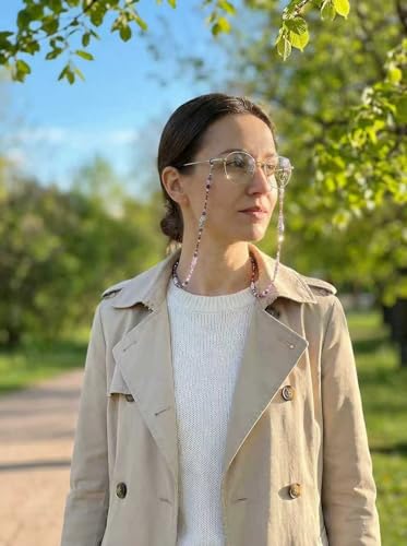 Damanse Beaded Glasses Chain,Eyeglass & Sunglass Strap For Women Stylish - color: Boho Amethyst