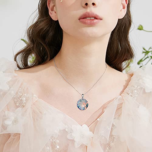 YFN Tree of Life Necklace Sterling Silver Crystal Jewelry Graduation Birthday Gifts for Women - color: Cheerleader