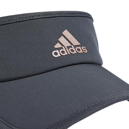 adidas Women's Superlite Visor – Lightweight Moisture-Wicking Running Tennis Hat - color: Grey Six/Rose Gold/2