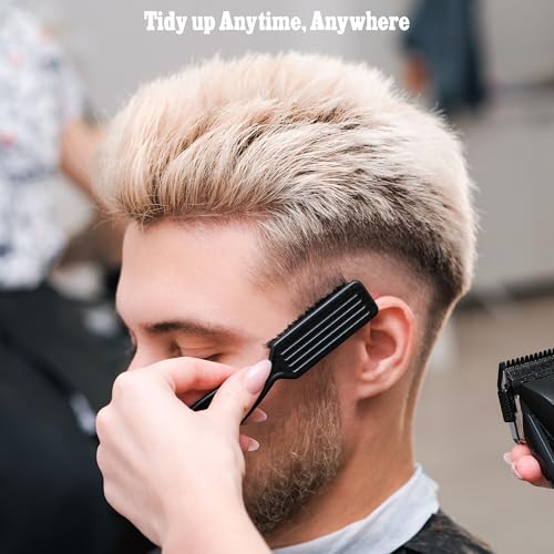 SALONSILK Barber Neck Duster Shaving Brush Set, 5 in 1 Professional Barber Accessories Cleaning Supplies, Hair Cutting Cleaning Hairbrush Styling Tool - color: Hair Cutting Brown