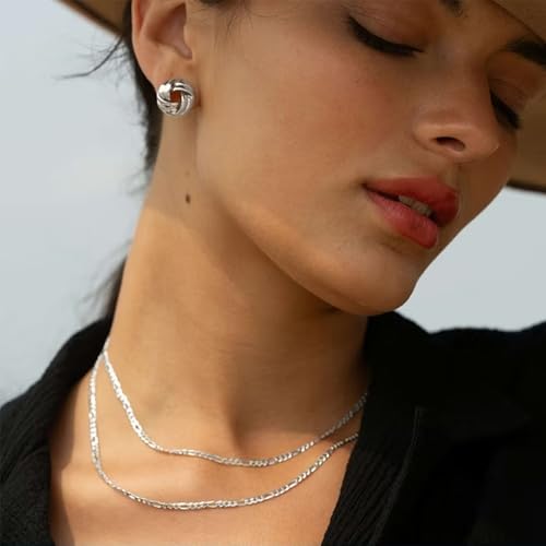 Avotto S925 Sterling Silver Figaro Chain Necklace for Women Girls 3mm/5mm Thick Sturdy & Colourfast Women's Chain Necklaces Jewelry for Women Girls 14/16/18/20/22/24/Inch - color: 3mm-Silver, size: 18 inch(45cm)-Average Length