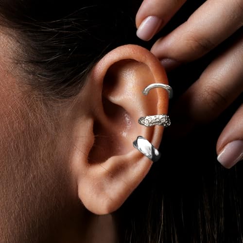 3Pcs Ear Cuffs Non Piercing for Women，14K Gold Plated Hypoallergenic Cuff Earrings Trendy clip Earrings for Women Cartilage Gold Jewelry Gift - color: SL-Ear Cuffs WO-A
