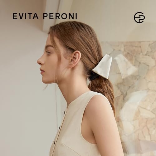 EVITA PERONI Banana Clip with Twistable Wings, Acetate Fabric Ponytail Holder No Damage Hair Clips for Thick Curly Hair Large Claw Clips Elegant Hair Accessories for Women, Apricot - color: Apricot