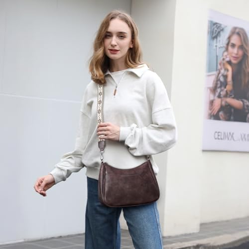 APHISON Trendy Leather Crossbody Purse with Adjustable Strap, Women's Shoulder Handbag - color: 06-taupe