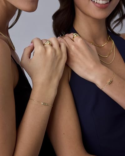 PAVOI 14K Gold Plated Friendship Matching Adjustable Bracelets for Women | Gold Best Friends Bracelet Set | BFF ILYSM Bracelet Pack - style: BFF