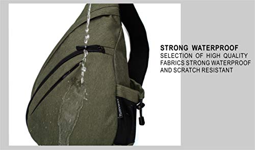 TurnWay Water-Proof Sling bag/Crossbody Backpack/Shoulder Bag with USB Charging Port for Travel, Hiking, Cycling, Camping - color: Green