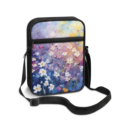 Womens Crossbody Bag Cell Phone Purse Wallet Small Shoulder Handbag for Workout Travel Gym - color: Daisy Oil Painting