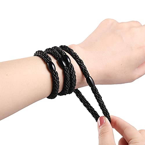 Black Elastic Hair Ties for Women and Girls, Funtopia 30 Pcs No Metal No Slip Braided Ponytail Holders for Thick and Medium Hair - color: 4.Black