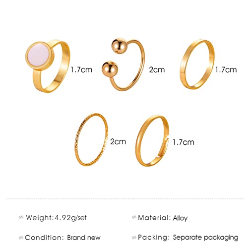 Boho Knuckle Rings Gold Finger Rings Set Stacking Retro Joint Rings Vintage Midi Rings 5 Piece Set for Women