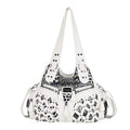 Angel Barcelo Purses for Women Large Shoulder Bag Soft Hobo Bags for Women - color: White Leopard