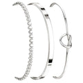 925 Sterling Silver Bracelets for Women Stack, Trendy Tennis Bangle Cuff Jewelry Set 14K Gold Plated, Adjustable Bracelet Set for Wrist Essentials, Women Fashion Watch Band Acecessories - style: Bracelet_3pcs(Dainty Tennis Set1-Silver)