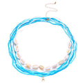 Boho Waist Beads Chains Set Colorful Summer African Belly Chain Elastic Waist Beads for Weight Loss Body Chains Bikini Beads Jewelry for Women - color: Blue 6pcs
