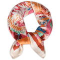 Relang Fashion Silk Satin Head Scarf for Women Hair Bandana Hair Scarf Wrap Neck Scarf for Women 27.5×27.5 inches - color: A Graffiti Red Flower Pink