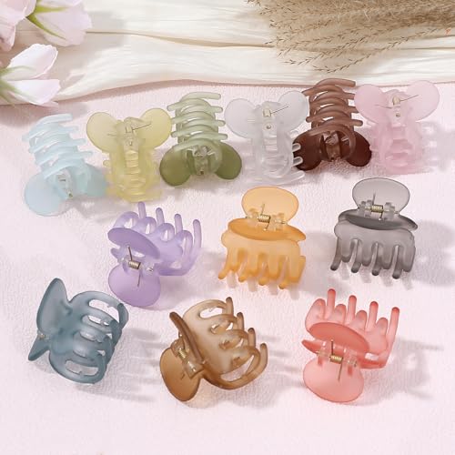 Sisiaipu 12Pcs Hair Clips for Women 1.8 Inch Small Claw Clips for Thin Hair Medium Hair Claw Clips for Thick Hair Accessories for Women Girls (Ice Cream) - color: Ice Cream