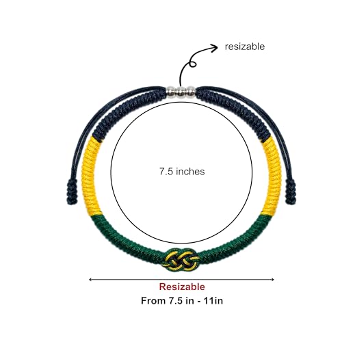 LAMIBEE Infinity Country Pride, Country Flag Code Bracelet, Protection and Lucky Sufer String Bracelet, Tibetan Wrist Wrap Bracelet, Boho Style Rope Bracelet for Women, Men, String Thread Bracelets - style: Jamaica