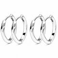 925 Sterling Silver Huggie Hoop Earrings for Women Men, Hypoallergenic Small Sleeper Hoop Earrings for Sensitive Ears, Lightweight Tiny Cartilage Helix Tragus Hoops 6mm 8mm 10mm - size: 2 pairs silver8mm/10mm