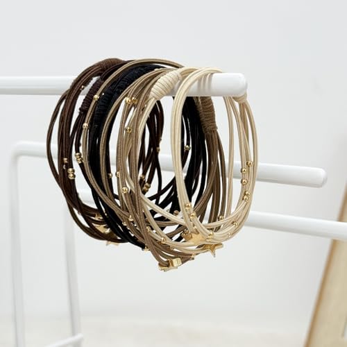 10 Packs Star Hair Ties with Gold Beads – Thin Elastic Ponytail Holders Hair Accessories for Women - color: Star-Basic