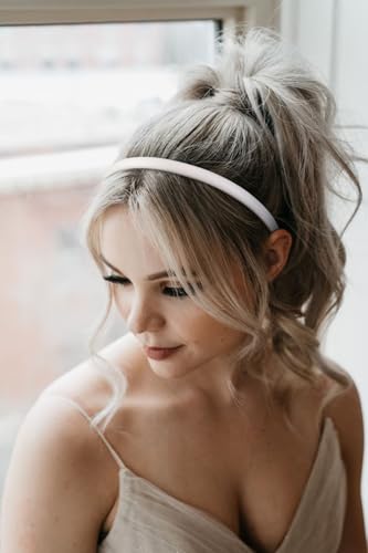 WOVOWOVO Thin Leather Headbands for Women Girls, Womens Fashion Headbands Non Slip Hair Head Bands Simple Hairbands Hoop Accessories