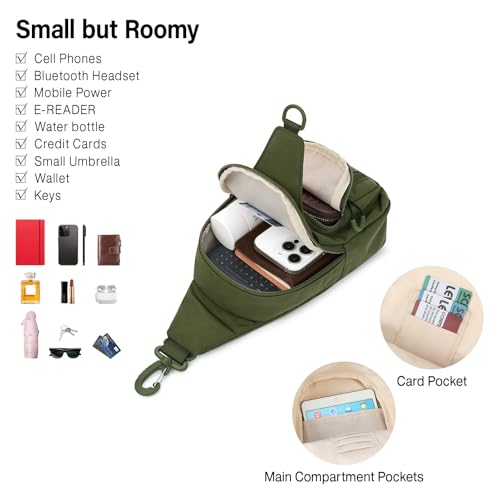 Hanke Crossbody Sling Bag for Women Men, Small & Large Casual Cross Body Sling Bags, Chest Bag for Outdoor Hiking Travel - color: Pine Green, size: Small