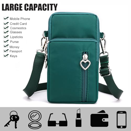 JANKS Small Crossbody Bag for Women - Mini Phone Purses with Crossbody Strap and Wallet - Nylon Arm Bag - color: A-green