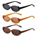 90s Sunglasses for Women Men Retro Small Oval Sunglasses - color: Black/Grey+brown/Brown+leopard/Brown