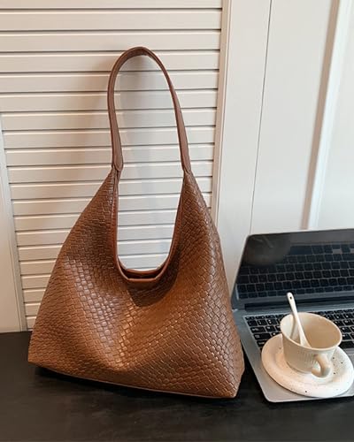2026 Leather Tote Bag for Women Top-handle Shoulder Bag, Hobo Bags Large Capacity Soft Vegan Crossbody Handbag Underarm - color: Hobo Bag Brown