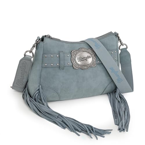Montana West X Wrangler Hobo Bag for Women Fringe Western Shoulder Bag Vegan Suede Tassel Hippie Crossbody Bag